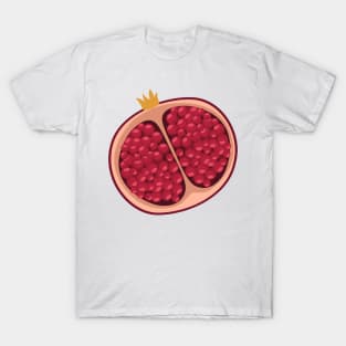 Delicious pomegranate, half exotic fruit illustration T-Shirt